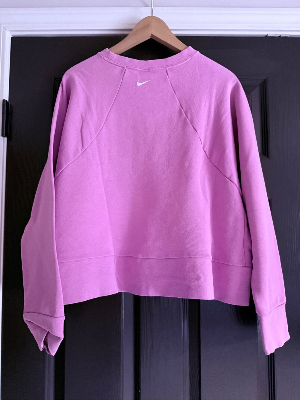 Nike Women's Pink Crewneck Sweatshirt with White Swoosh